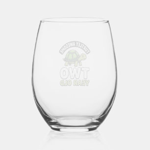 Turtle Twee Jaar Verjaardag Vintage Gravure Shi Wijnglas Zonder Voet