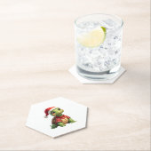 Turtle Ugly Sweater Santa Hat Christmas T-Shirt (1 Kartonnen Onderzetters (Insitu)