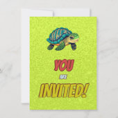 Turtle Unique Personnalisé Anniversaire Invitation (Dos)