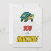 Turtle Unique Personnalisé Anniversaire Invitation (Dos)