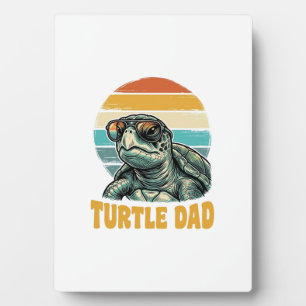 Turtle Vader Retro Zonsondergang Vintage Gravure V Fotoplaat