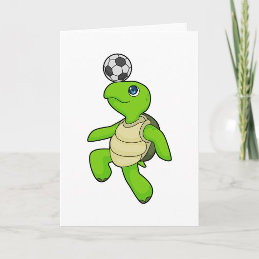 Turtle Voetbalspeler Voetbal Kaart (Voorkant)