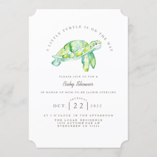 Turtle Waterverf | Ocean Life Baby shower Kaart
