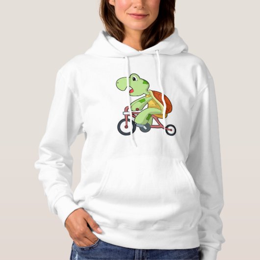 Turtle with Bicycle Hoodie (Voorkant)