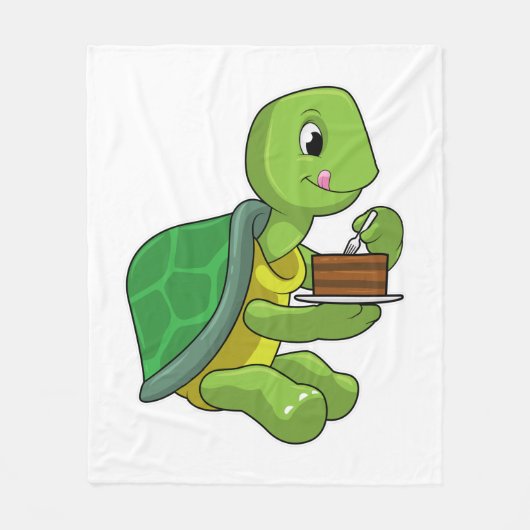 Turtle with Cake Fleece Deken (Voorkant)