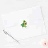 Turtle with Cake Ronde Sticker (Envelop)