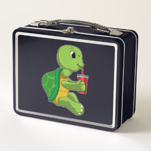 Turtle with Drinking mug with Straw