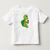 Turtle with Drinking mug with Straw Kinder Shirts (Voorkant)