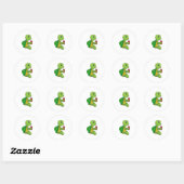 Turtle with Drinking mug with Straw Ronde Sticker (Vel)
