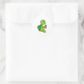 Turtle with Drinking mug with Straw Ronde Sticker (Tas)