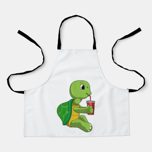 Turtle with Drinking mug with Straw Schort (Voorkant)