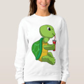 Turtle with Drinking mug with Straw Trui (Voorkant)