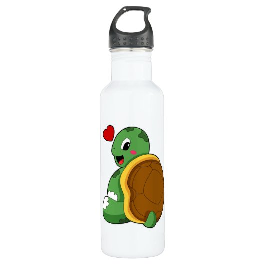 Turtle with Heart Waterfles (Voorkant)