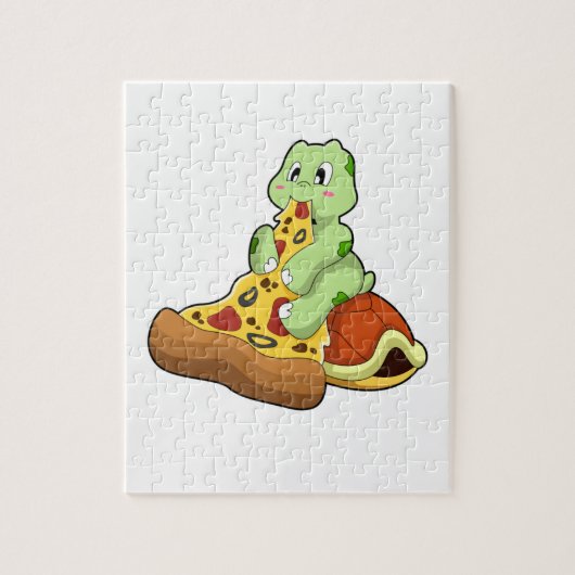 Turtle with Pizza Legpuzzel (Verticaal)