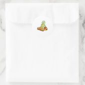 Turtle with Pizza Ronde Sticker (Tas)