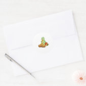 Turtle with Pizza Ronde Sticker (Envelop)