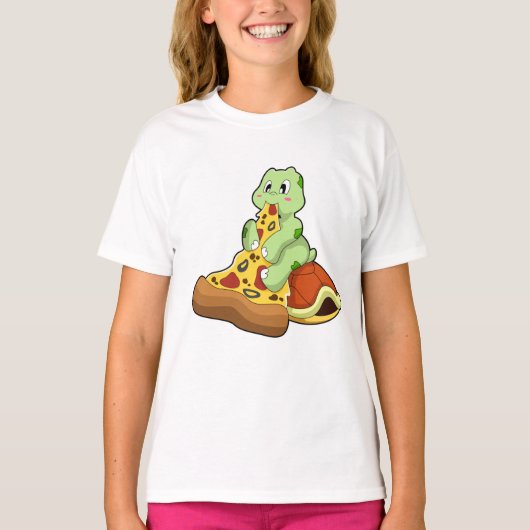 Turtle with Pizza T-shirt (Voorkant)