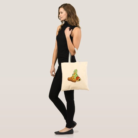 Turtle with Pizza Tote Bag (Voorkant (model))