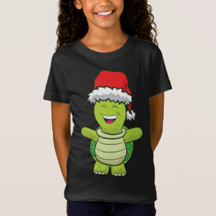 Turtle with Santa Hat Cute Turtle met kerst T-shirt