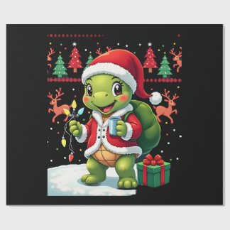Turtle Xmas Lights Ugly Santa Turtle Christmas Tan Cadeaupapier