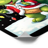 Turtle Xmas Lights Ugly Santa Turtle Christmas Tan Poster (Hoek)