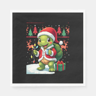 Turtle Xmas Lights Ugly Santa Turtle Christmas Tan Servet