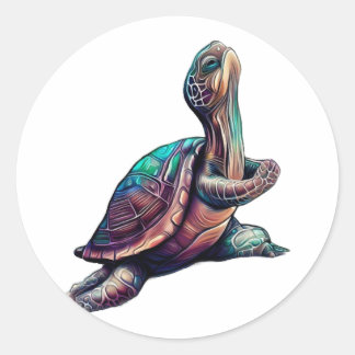 Turtle Yoga Ronde Sticker