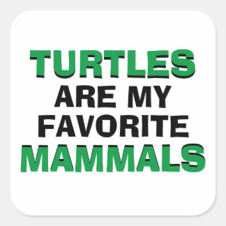 Turtles Are My Favorite Mammals Biology Joke Vierkante Sticker