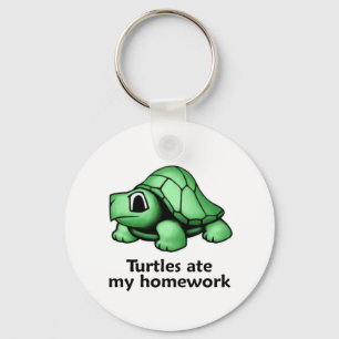 Turtles aten mijn thuiswerk op sleutelhanger