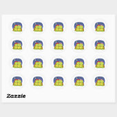 Turtles enjoying a peaceful night ronde sticker (Vel)
