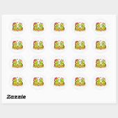 Turtles enjoying breakfast together ronde sticker (Vel)