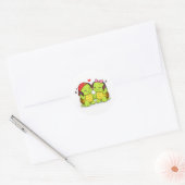 Turtles enjoying music together ronde sticker (Envelop)