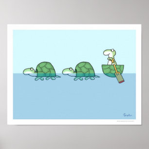 TURTLES PADDLING poster van Sandra Boynton