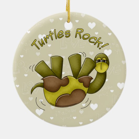 Turtles Rock-versiering Keramisch Ornament (Achterkant)
