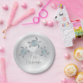 Turtles Silver | Mele Kalikimaka | Kerstmis Papieren Bordje (Feest)