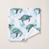 Turtles Watercolor Pattern (Gant de toilette)