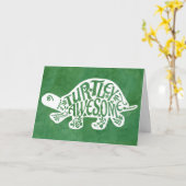 Turtley Awesome Félicitations Tortoise Carte (Fleur jaune)
