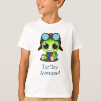 Turtley Geweldige Cute Cartoon Turtle in Aviator P