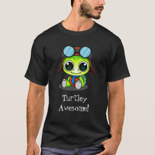 Turtley Geweldige Cute Cartoon Turtle in Aviator P T-shirt