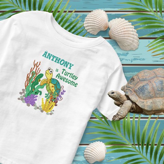 "Turtley Geweldige" Cute Personalized Turtle Kinder Shirts