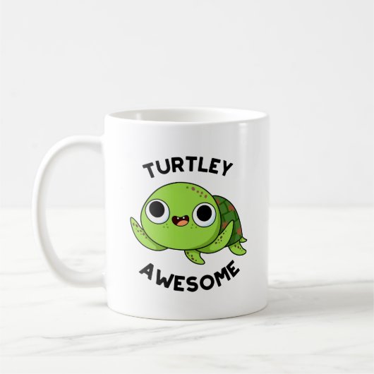 Turtley Geweldige Funny Turtle Pun Koffiemok (Links)