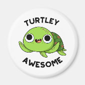 Turtley Geweldige Funny Turtle Pun Magneet (Voorkant)