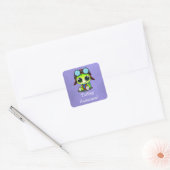 Turtley Geweldige! Leuke Chibi Cartoon Turtle Vierkante Sticker (Envelop)