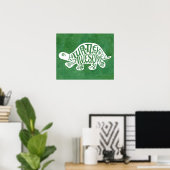 Turtley Geweldige Tortoise Funny Turtle Pun Sulcat Poster (Thuiskantoor)