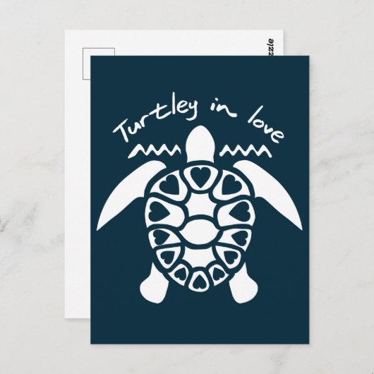 Turtley in Love Briefkaart (Voorkant / Achterkant)