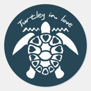 Turtley in Love Ronde Sticker
