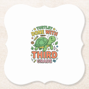 Turtley Klaar Met Derde Klas Schildpad School T-Sh Kartonnen Onderzetters