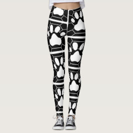 Turtley Pawsome Tortie Cat Leggings B/W