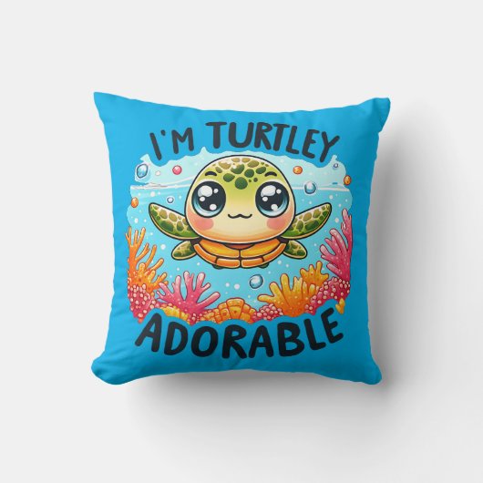 "Turtley Schattig" Kussen (Voorkant)