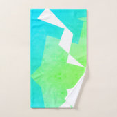 Turuqoise Vert Bleu Abstrait Art Serviettes de bai (Serviette à main)